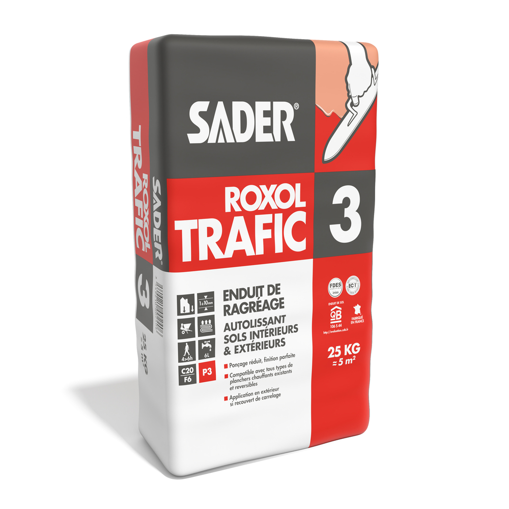 Sader ROXOL TRAFIC 3 - Ragréages - 25KG - BOSTIK - 30122900