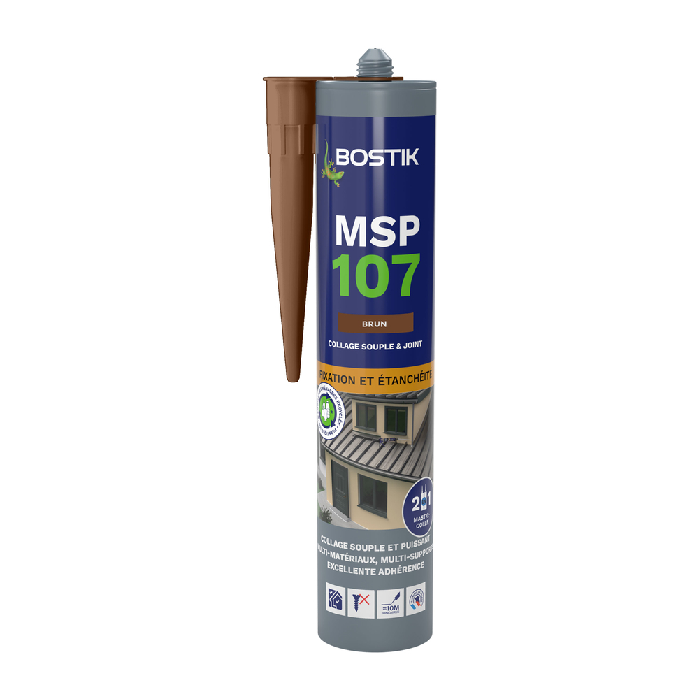 Mastic d'étanchéité et fixation MSP 107 Brun 290 ml - Lot de 12 - BOSTIK - 30130015
