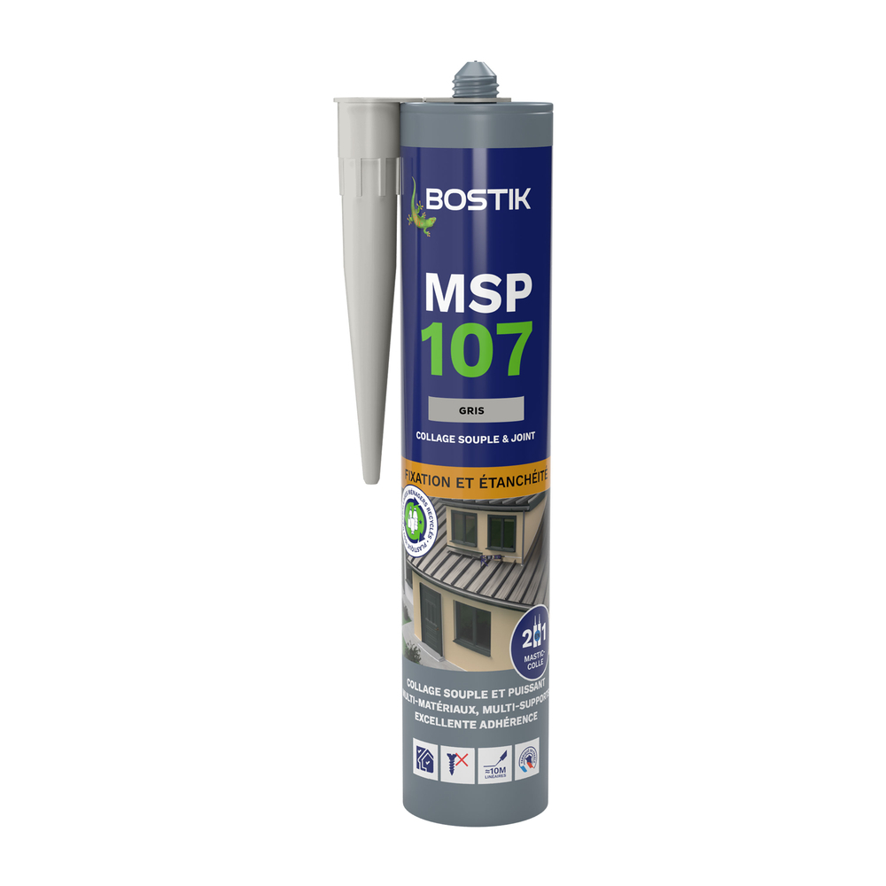 Mastic d'étanchéité et fixation MSP 107 Gris 290 ml - Lot de 12 - BOSTIK - 30131383