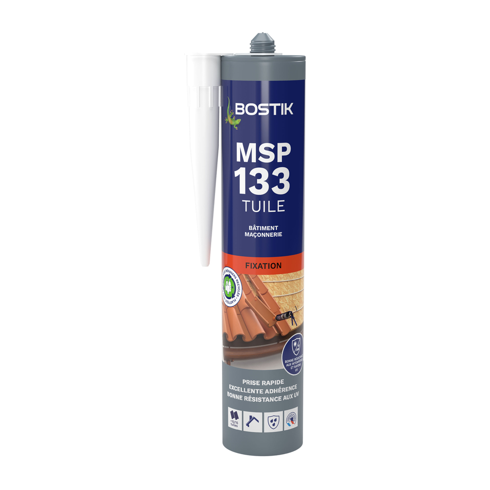 Mastic de collage spécial tuiles MSP 133 Brun - 290ml - Lot de 12 - BOSTIK - 30135103