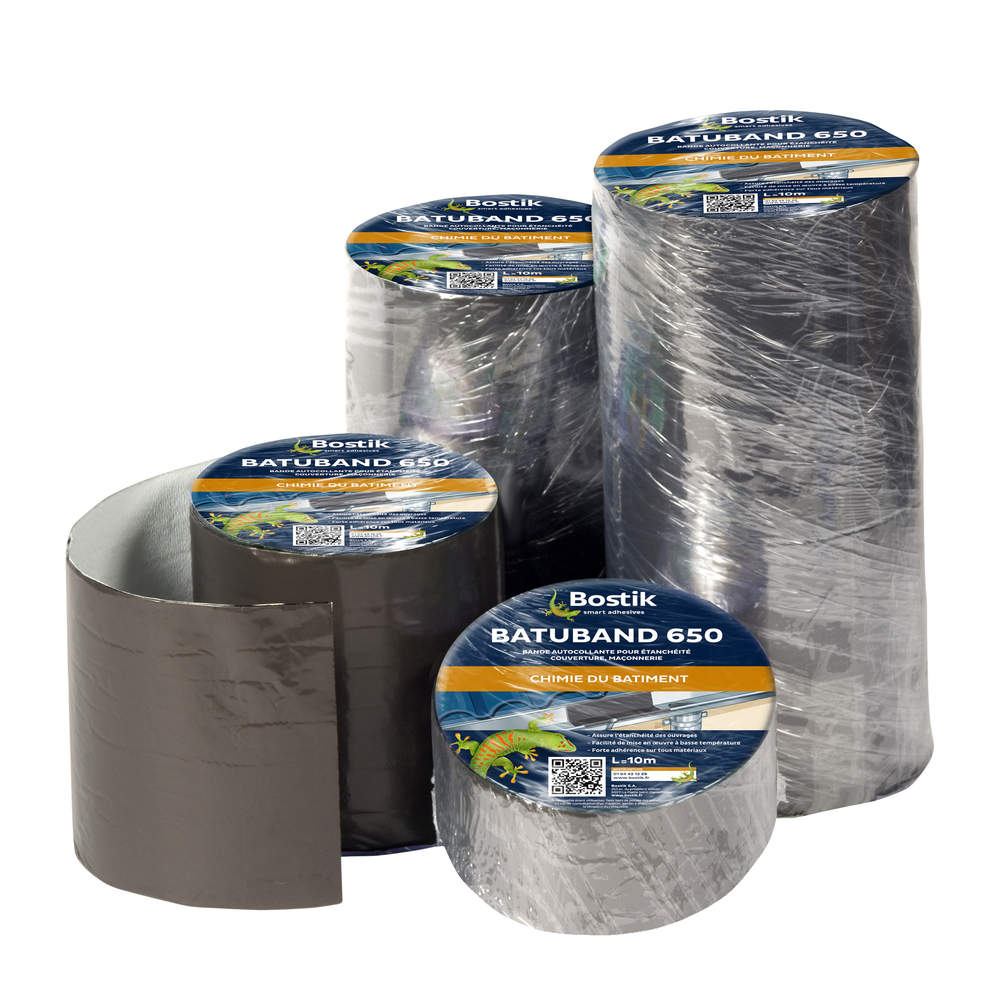 Bandes d'étanchéité autocollantes Batuband 650 Gris 15cm R10M - Lot de 4 - BOSTIK - 30140107