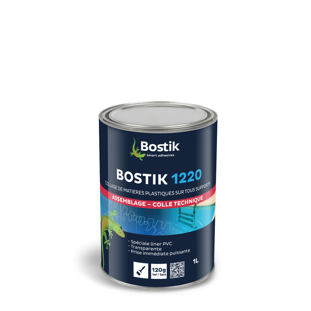 Colle néoprène liquide 1220 - Tansparente 1L - Lot de 6 - BOSTIK - 30503012