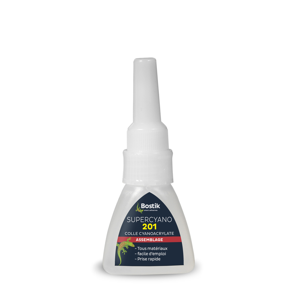 Colle polyvalente instantanée SUPERCYANO 201 translucide - 20 gr - Lot de 24 - BOSTIK - 30506100