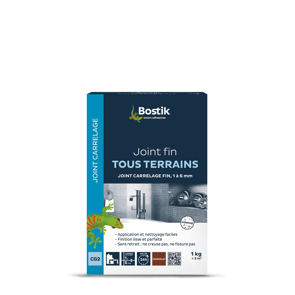 Joint Fin Tous terrains Joint carrelage - Chocolat 1kg - Lot de 6 - BOSTIK - 30602259