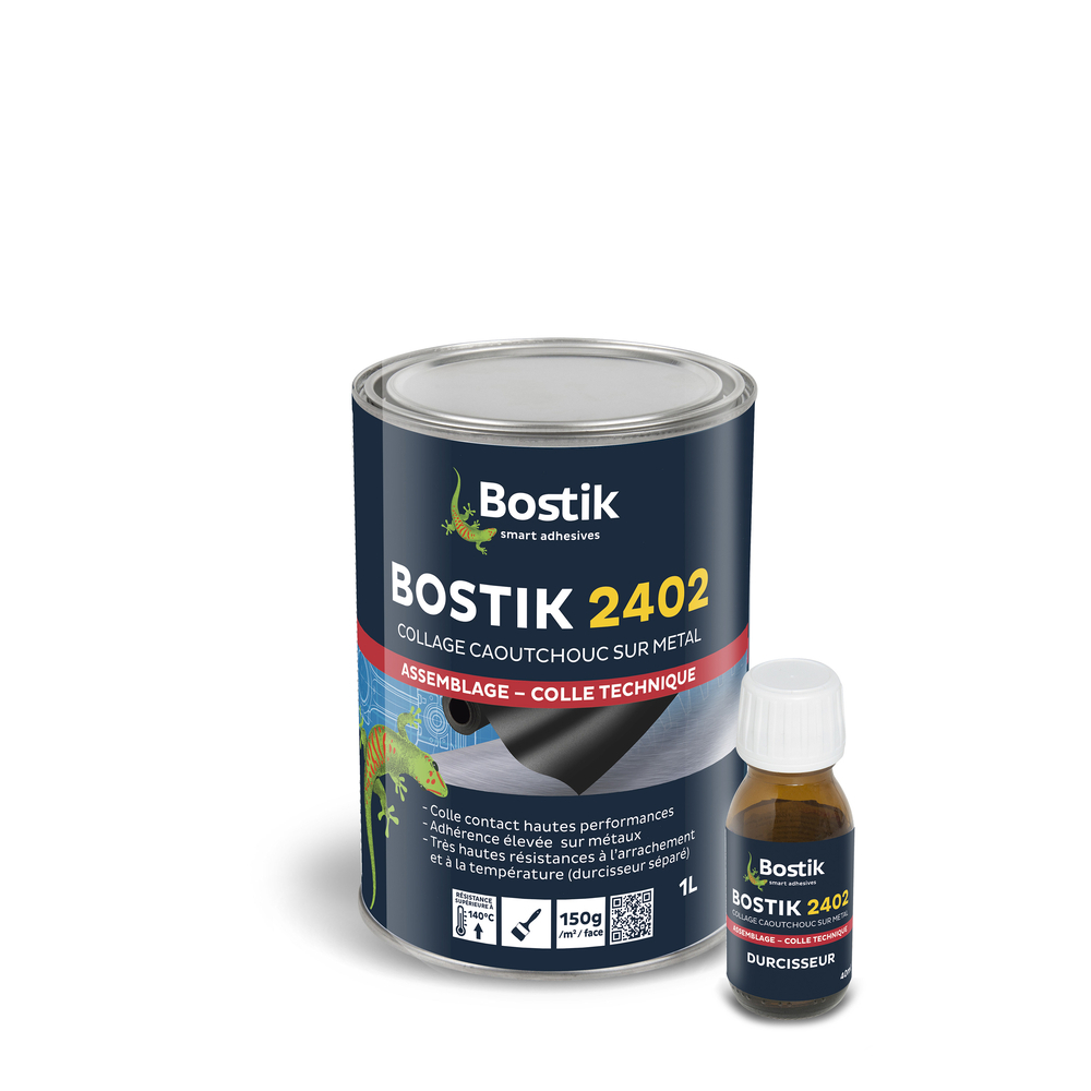 Kit 2402 - Résine collage caoutchouc 1 L + Durcisseur 40 ml - Lot de 3 - BOSTIK - 30602935