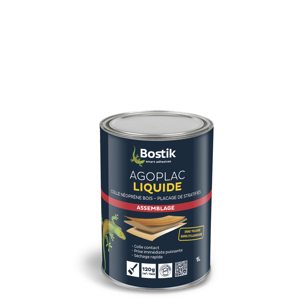 Colle néprène liquideAGOPLAC DI LIQ QUIDE - Ambré - 1L - Lot de 6 - BOSTIK - 30603739