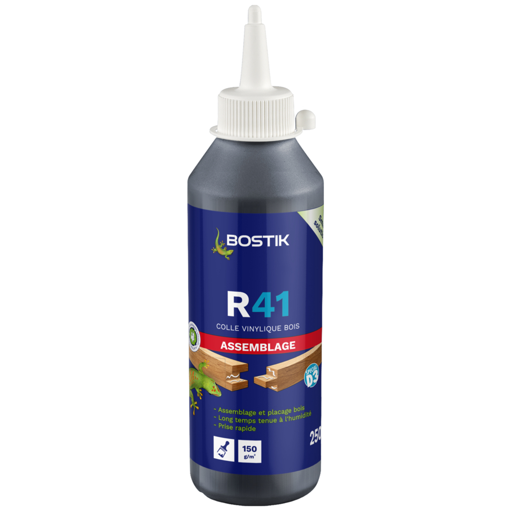 Colle vinylique bois R41 - Blanc 250gr - Lot de 12 - BOSTIK - 30603741