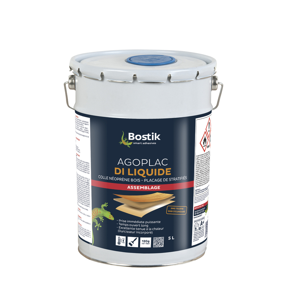 Colle néprène liquide AGOPLAC DI LIQ QUIDE Ambré - 5L - BOSTIK - 30603743