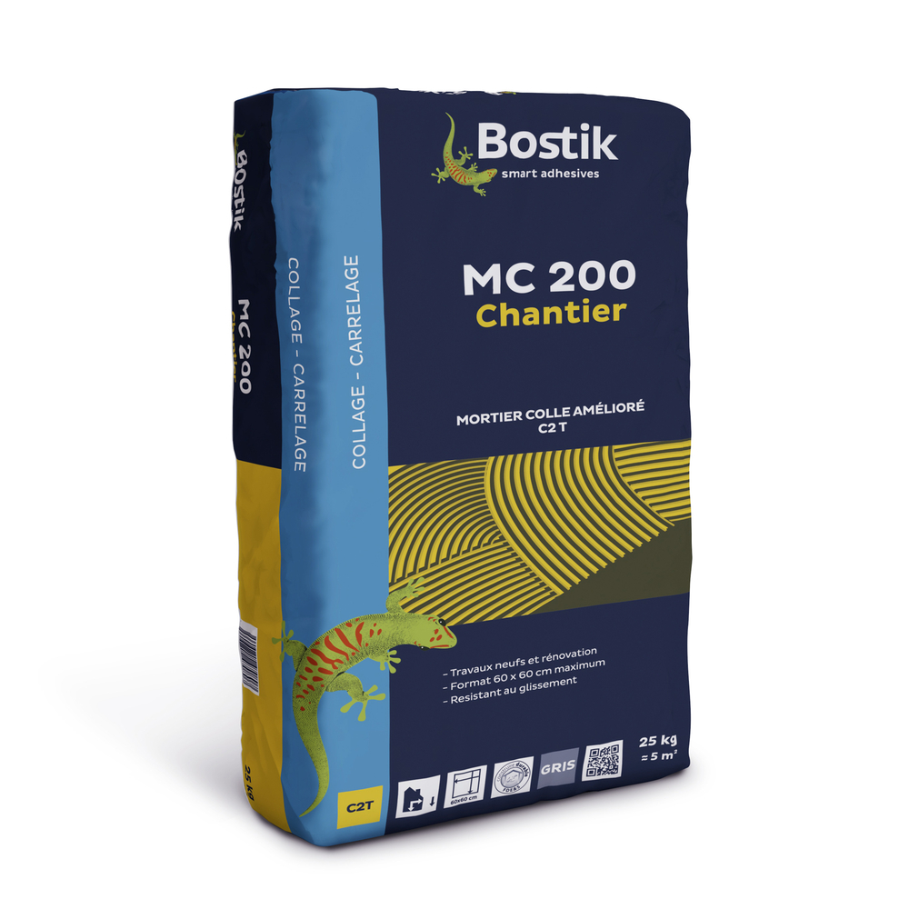 Mortier coller MC 200 Chantier - gris - 25kg - BOSTIK - 30604235