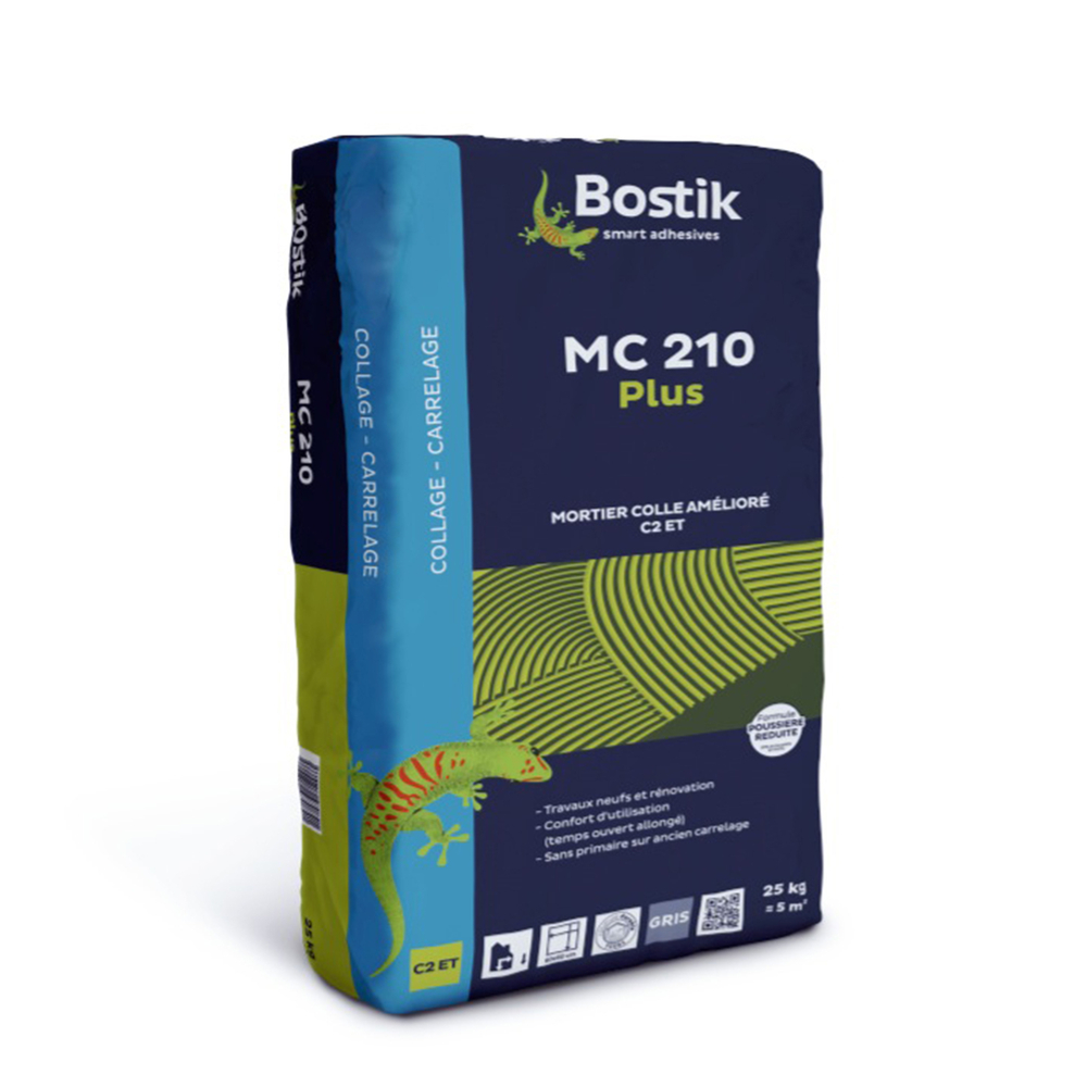 Mortier de colle amélioré MC 210 Plus - gris - 25 kg - BOSTIK - 30604237