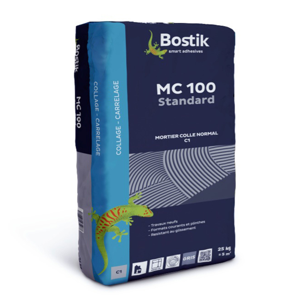 Mortier colle MC 100 standard - gris - 25 kg - BOSTIK - 30604278