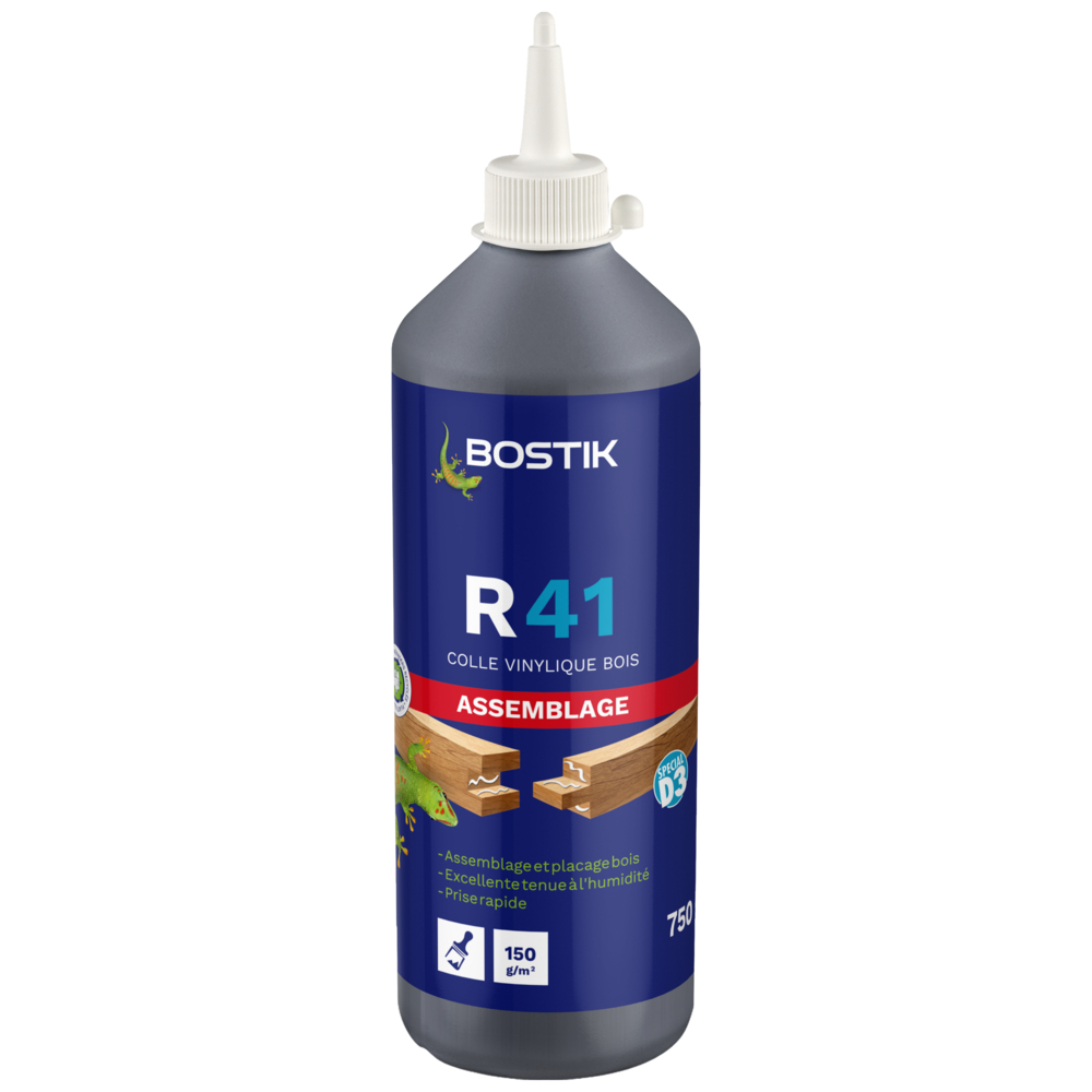 Colle vinylique bois R41- Blanc 750gr - Lot de 12 - BOSTIK - 30604645