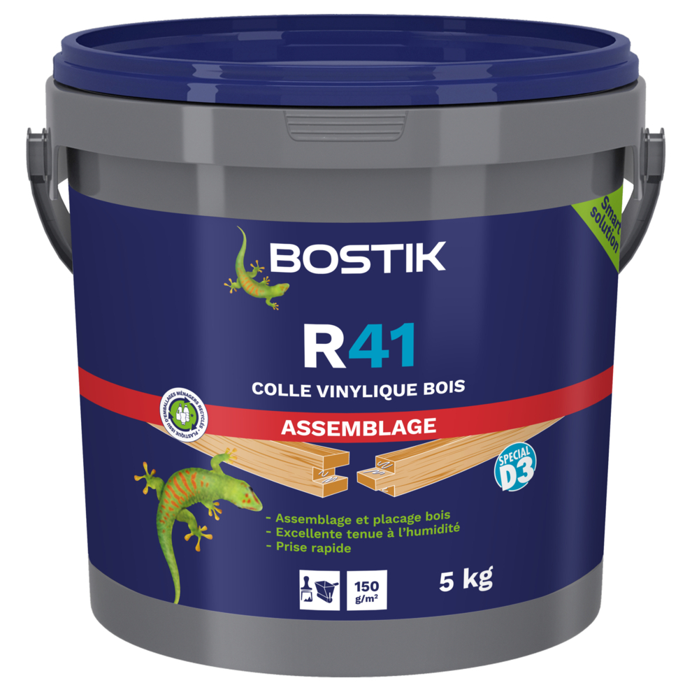 Colle vinylique bois R41 - Blanc 5KG - BOSTIK - 30604646