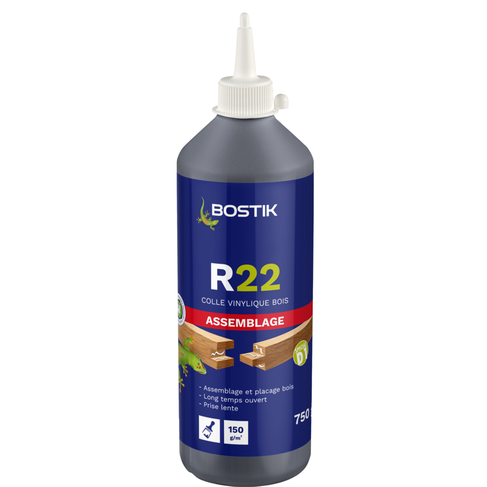 Colle vinylique bois R22 - Blanc - 750G - Lot de 12 - BOSTIK - 30604648