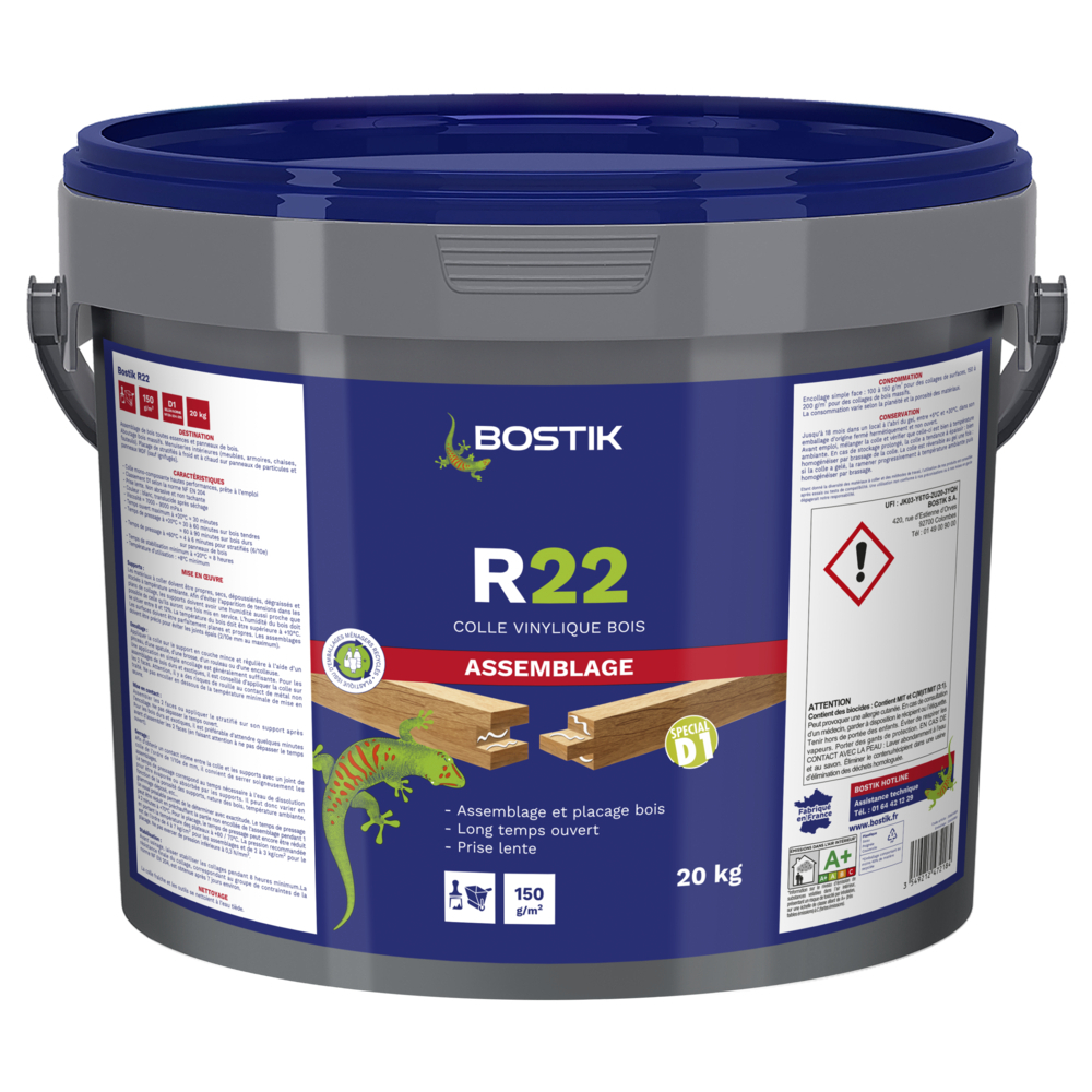 Colle vinylique bois R22 - Blanc - 20KG - BOSTIK - 30604651