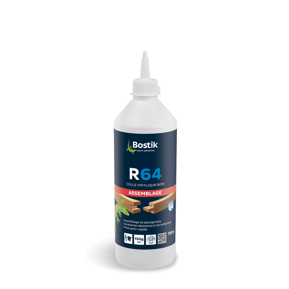 Colle bois R64 - Blanc - 750gr - Lot de 12 - BOSTIK - 30604657