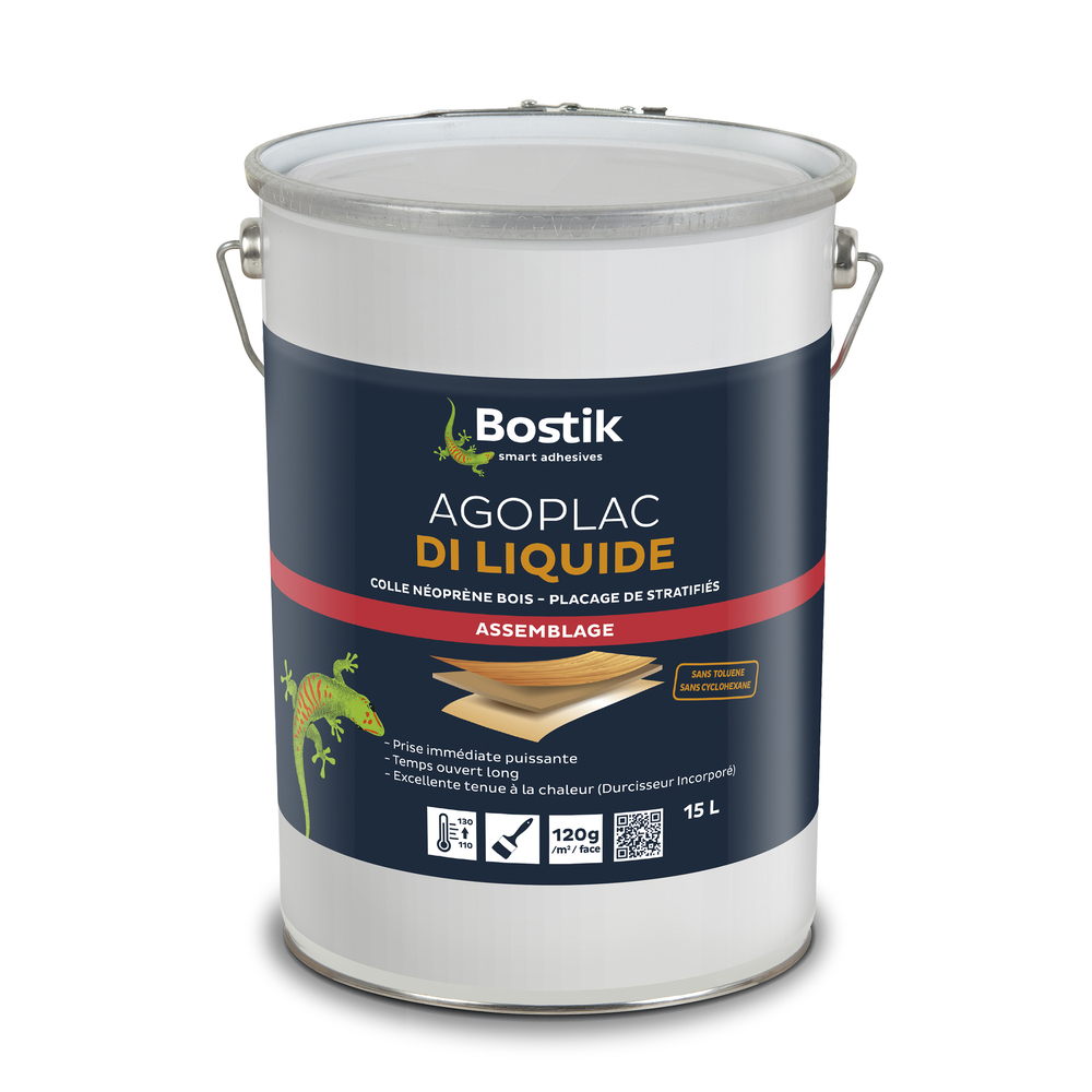 Colle néprène liquide AGOPLAC DI LIQ QUIDE - Ambré - 15L - BOSTIK - 30604778