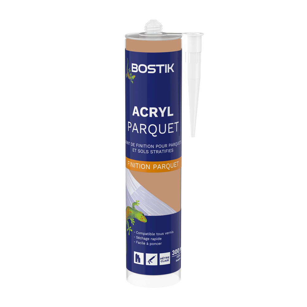 Mastic acrylique de jointement ACRYL PARQUET - hetre clair 300ML - Lot de 12 - BOSTIK - 30605037