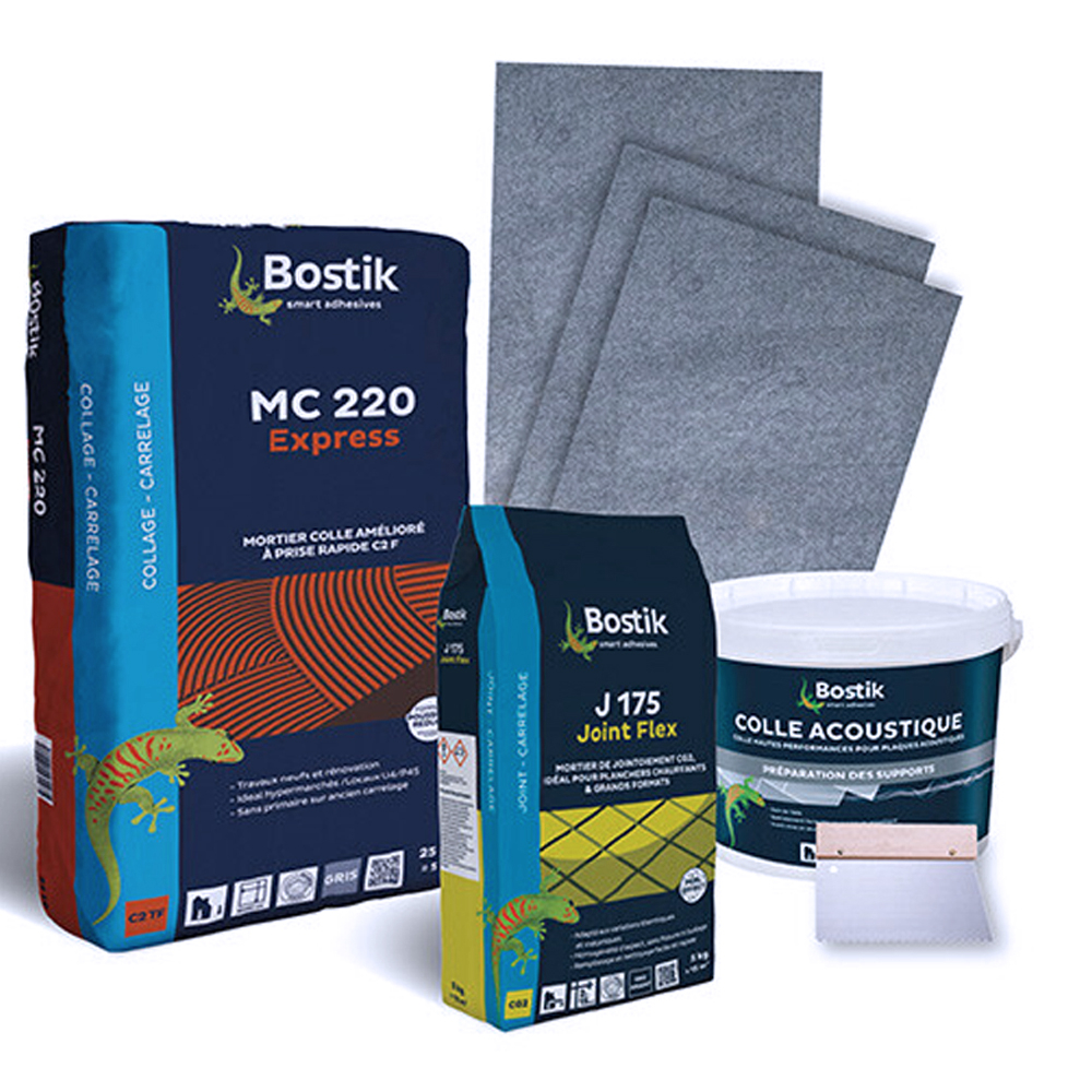 Kit acoustique pour carrelage - pack de 5 composants - 60 m² - BOSTIK - 30606035