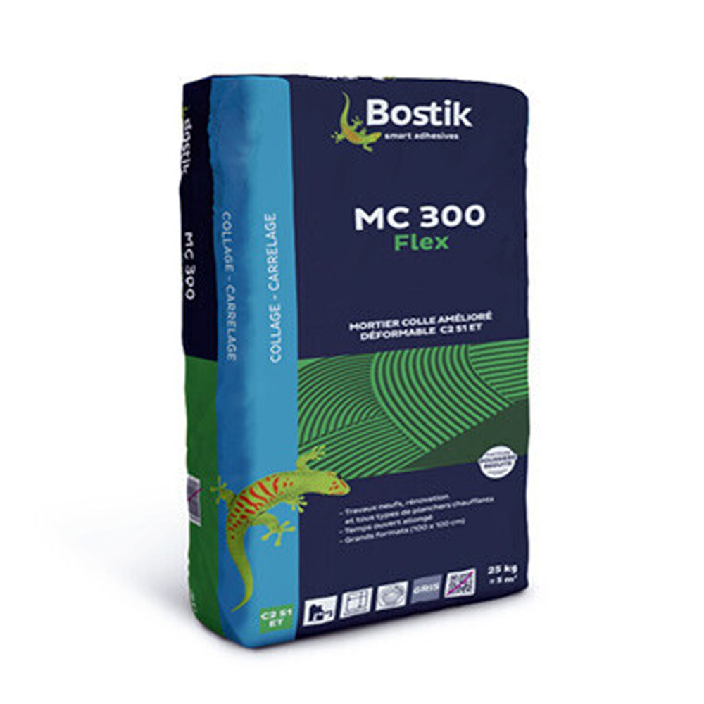 Mortier colle amélioré defromable MC 300 Flex - blanc 25 kg - BOSTIK - 30606437