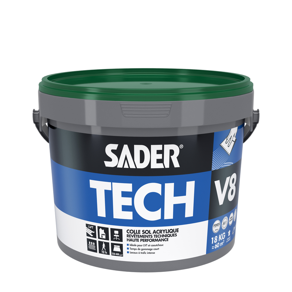 Colle revêtment de sols SADERTECH V8 - Ivoire - 18KG - SADER - 30606598