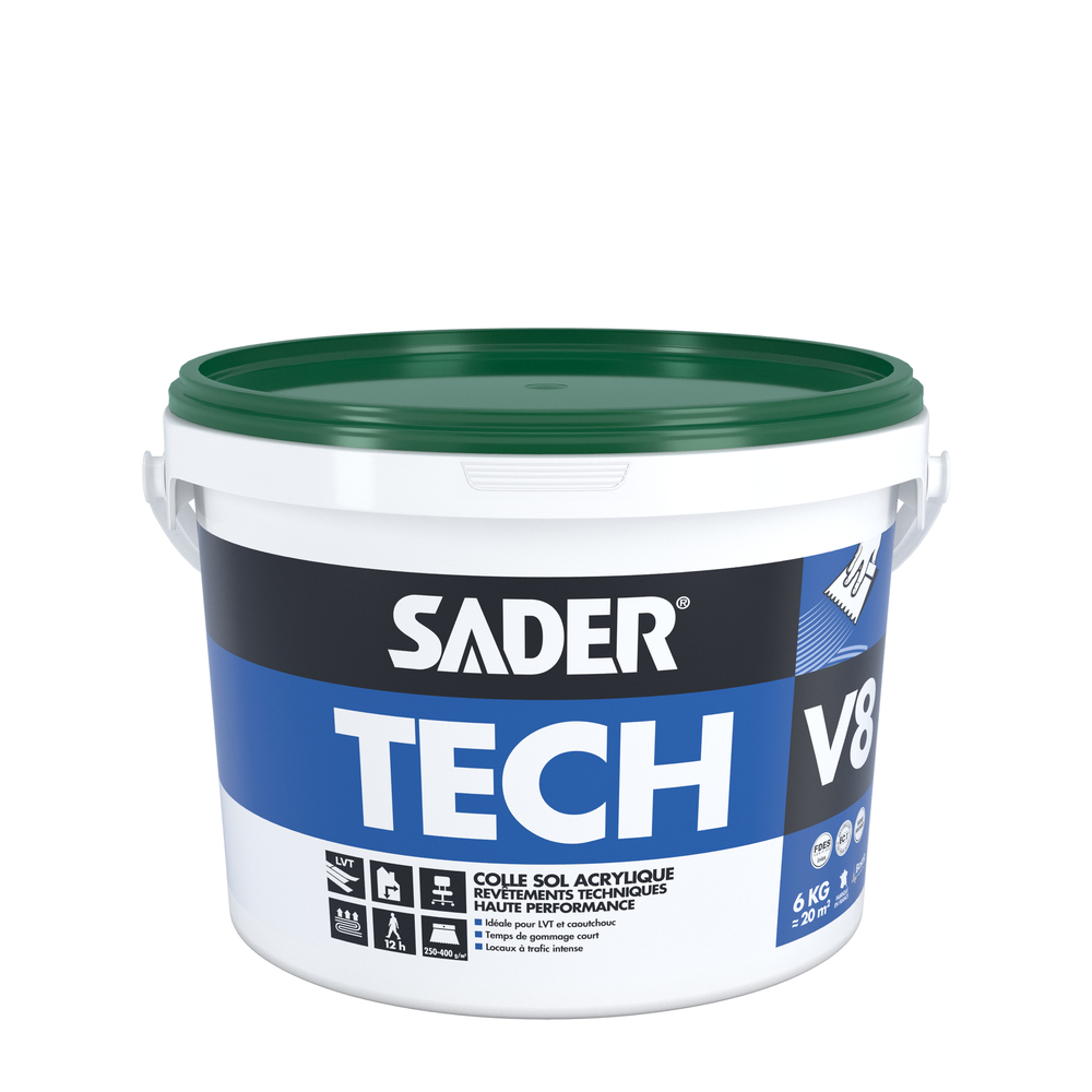 Colle revêtment de sols SADERTECH V8 - Ivoire - 6KG - SADER - 30606599