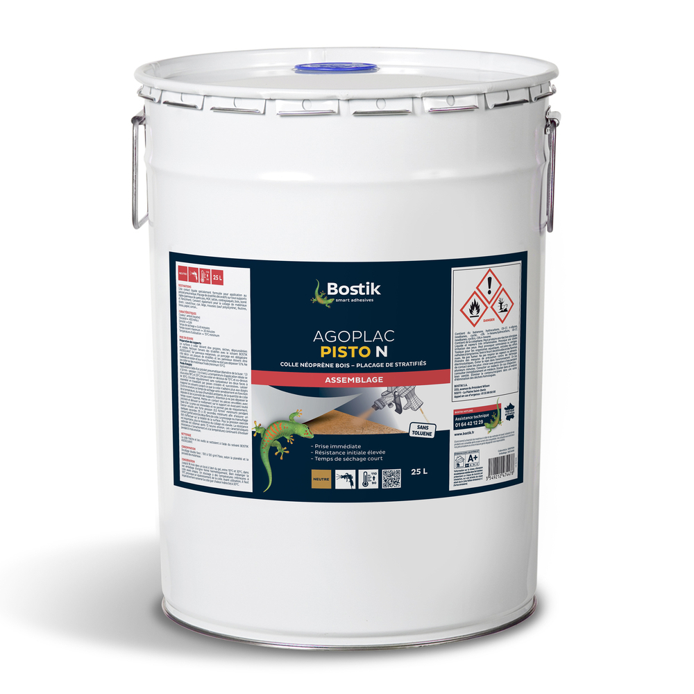 Colle néoprène pistolable AGOPLAC PISTO - Neutre - 25L - BOSTIK - 30607034