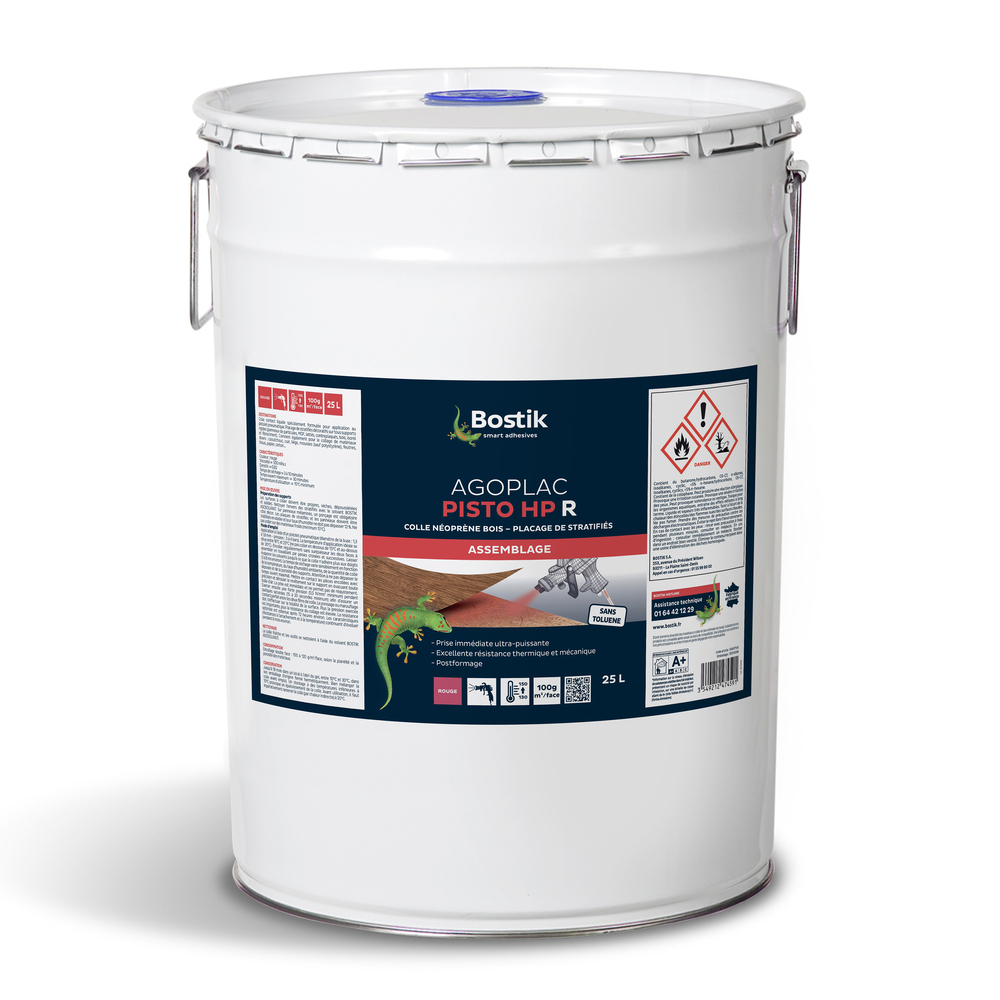 Colle néoprène pistolable AGOPLAC PISTO HP rouge - 25L - BOSTIK - 30607145