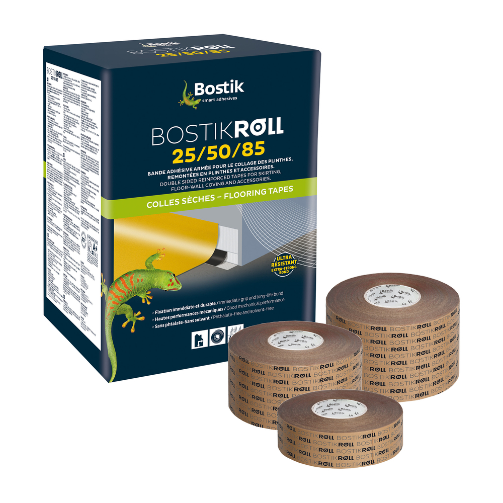 Bande adhésive - colle contact ROLL 25 - 25mm x 50m - Lot de 8 - BOSTIK - 30607844