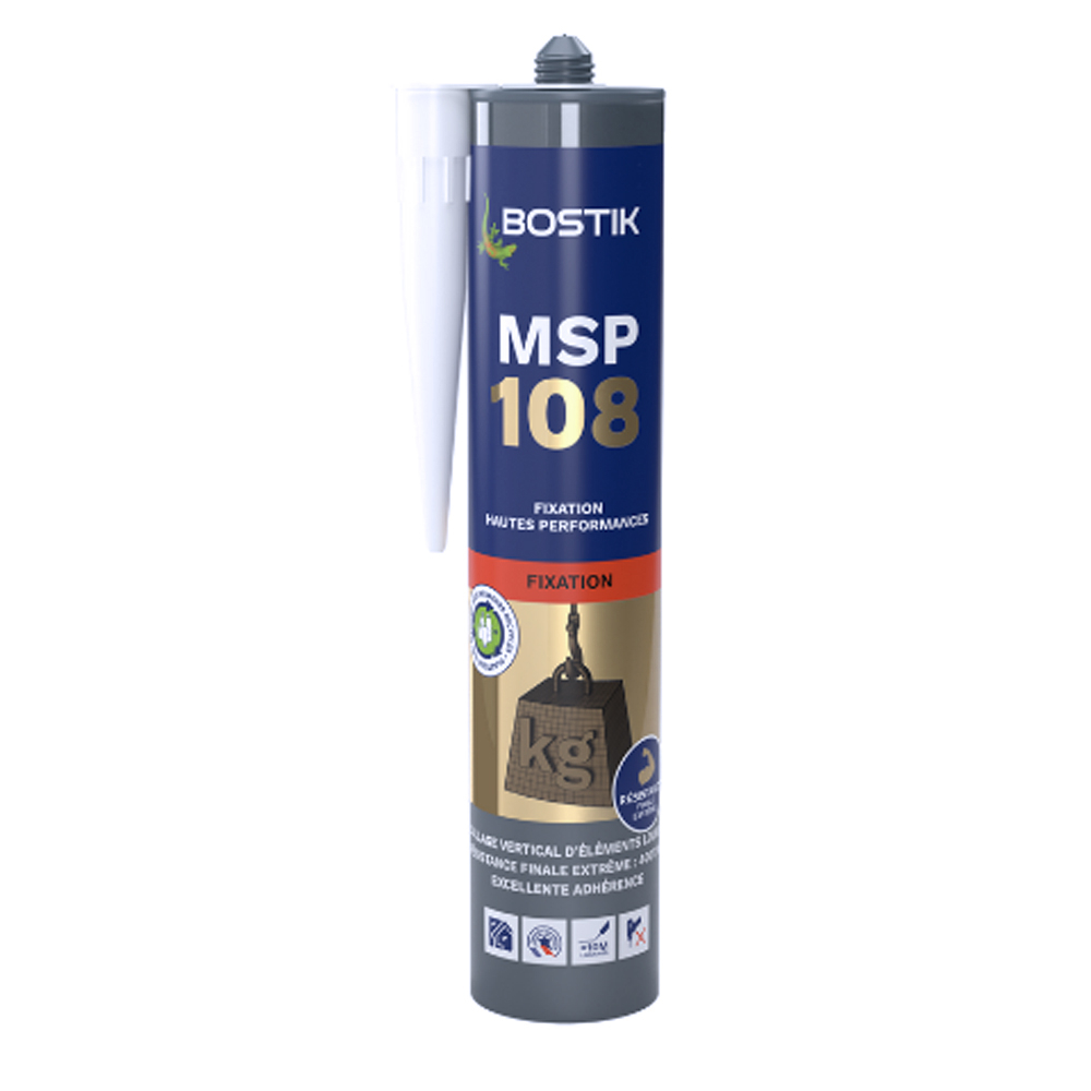 Mastic fixation multi-matériaux MSP 108 Blanc - 290 ml - Lot de 24 - BOSTIK - 30609424