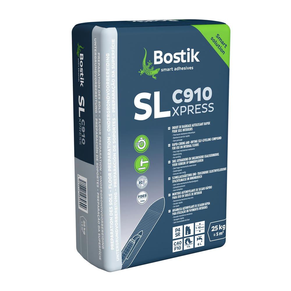 Enduit de ragreage de sols P4 SL C910 Express - Gris 25kg - BOSTIK - 30615458
