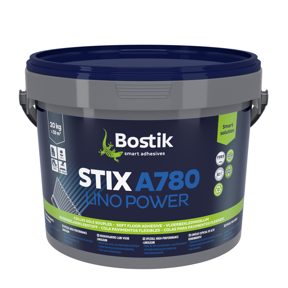 Colle Stix A780 Lino Power - Pour linoleums et fibres naturelles - Crème 20kg - BOSTIK - 30615495