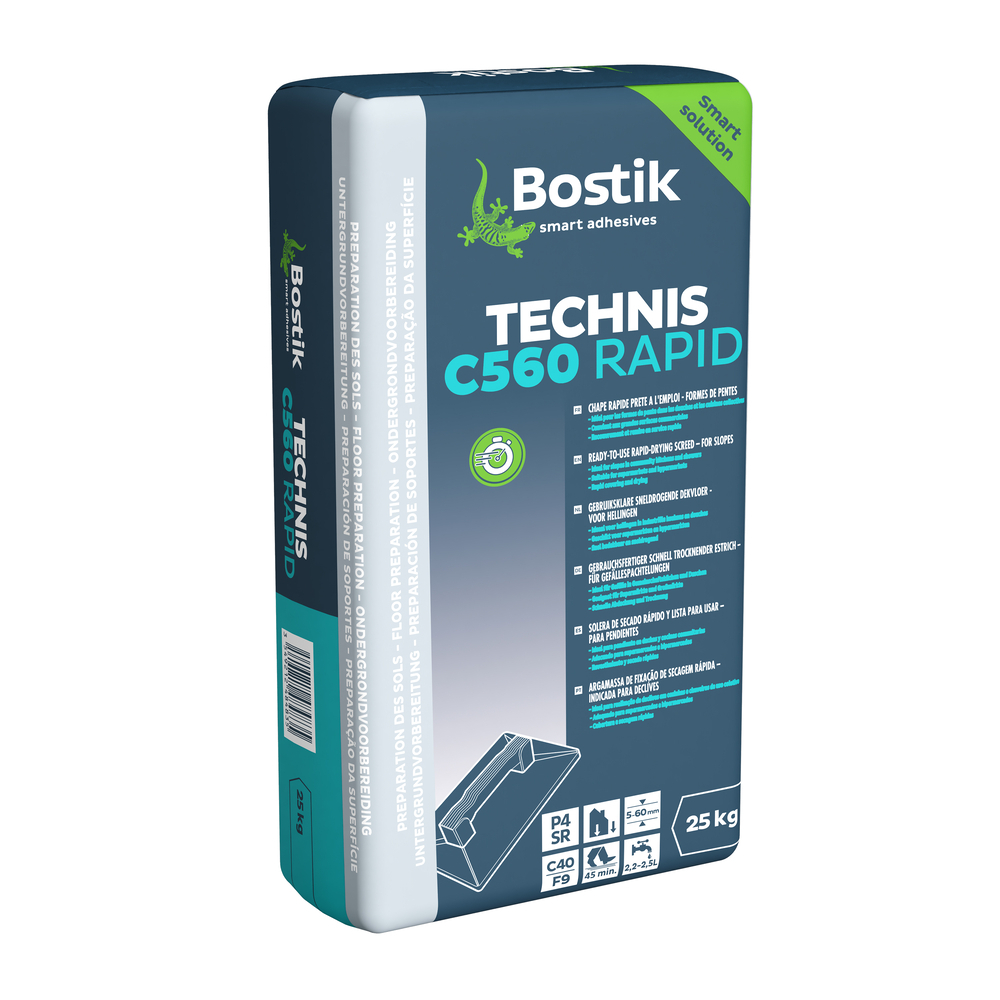 Mortier de chape prêt à gacher Technis C560 Rapid - Poudre grise 25kg - BOSTIK - 30615676