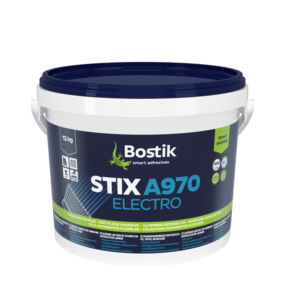 Colle pour revêtements conducteurs Stix A970 Electro - Gris clair 12kg - BOSTIK - 30615714