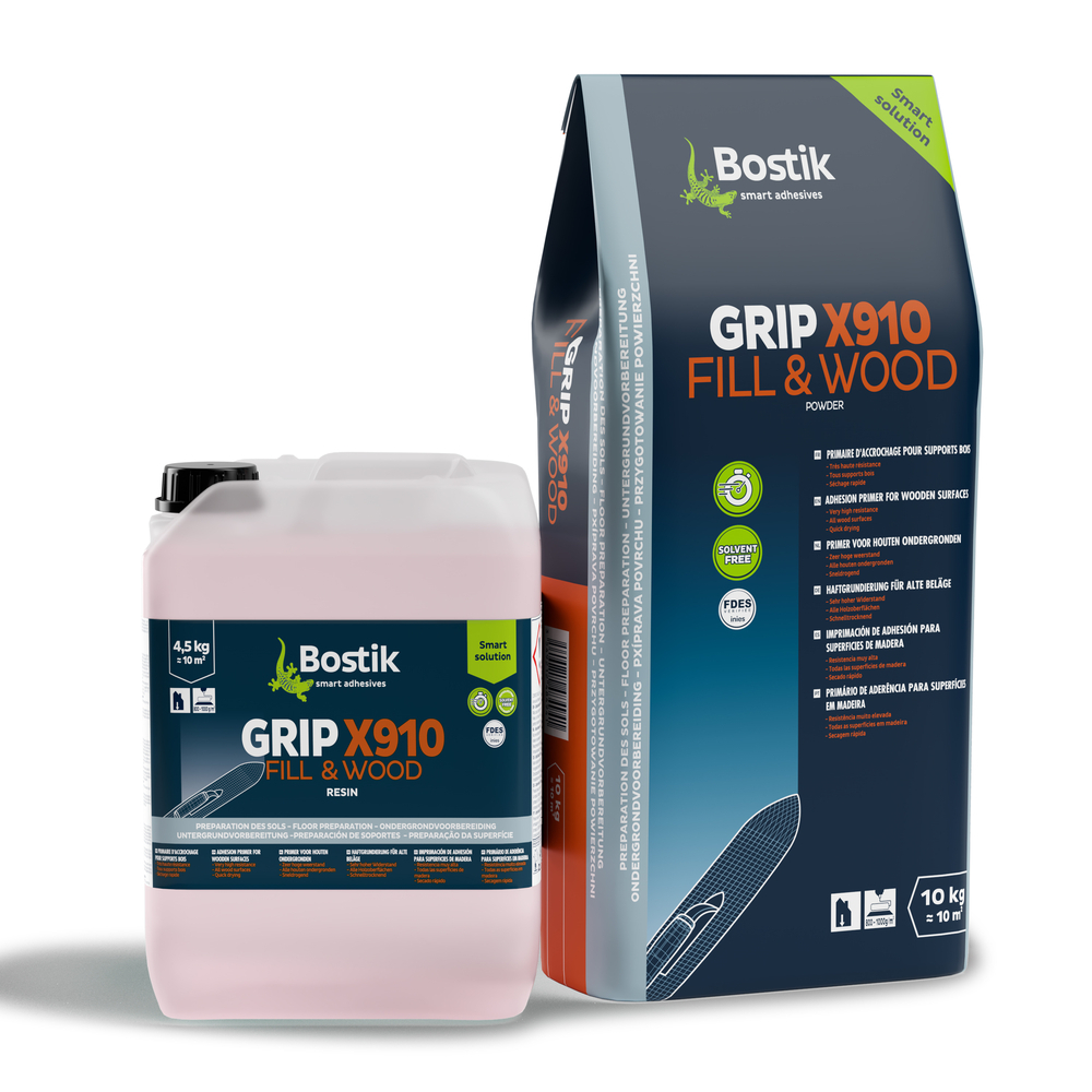 Primaire spéciaux Grip X910 Fill & wood - Poudre + adjuvant liquide - Kit de 14,5kg - BOSTIK - 30615726