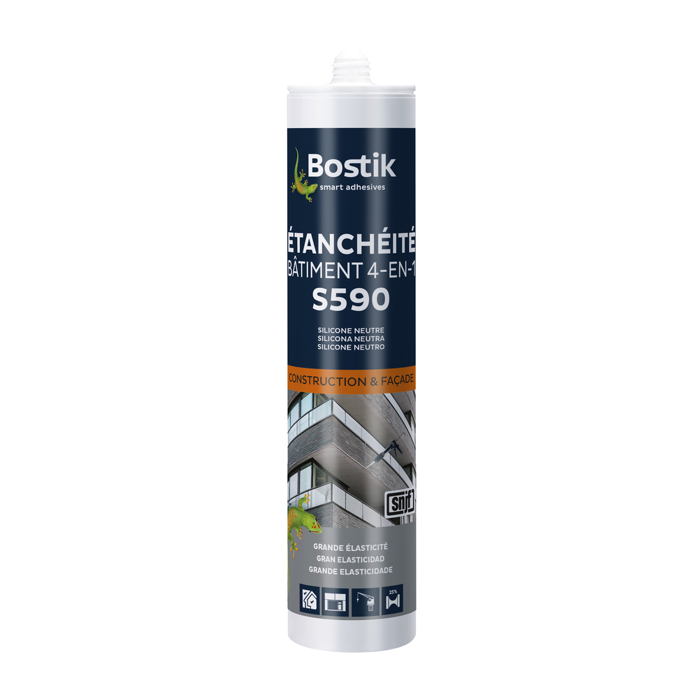 Mastic d'étanchéité - Étanchéité batiment 4 en 1 S590 Blanc 300ml - Lot de 12 - BOSTIK - 30615835
