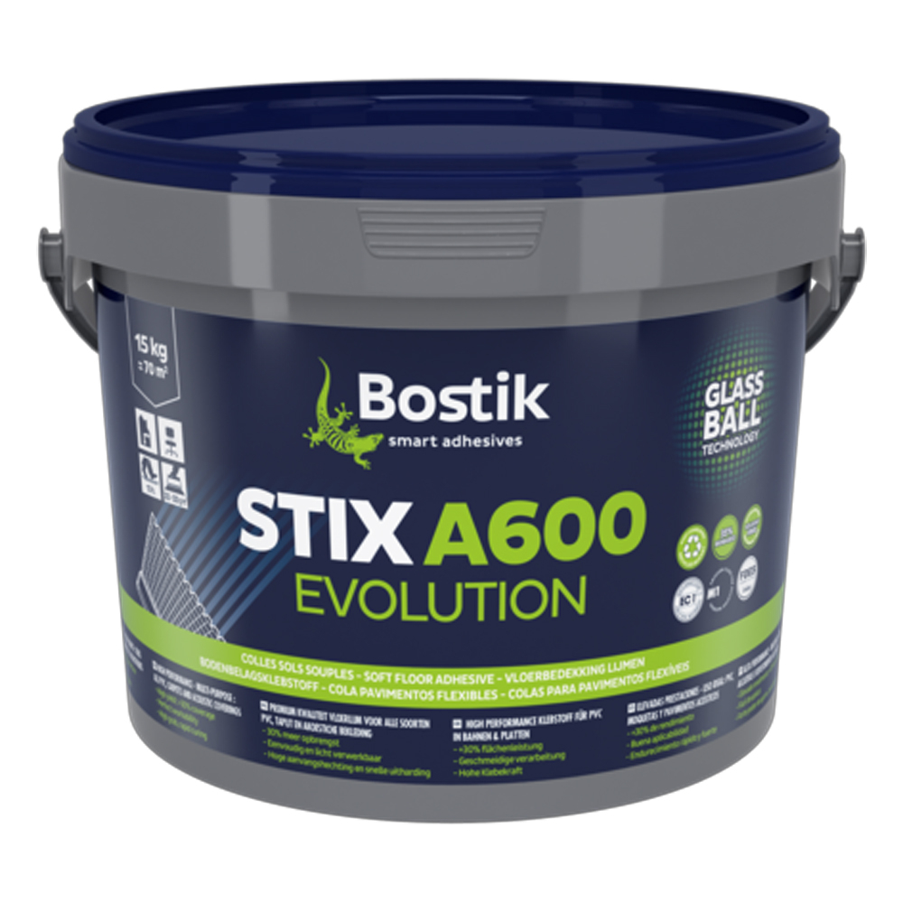 Colle pour revêtements de sols ou murs Stix A600 evolution - Ivoire 15kg - BOSTIK - 30616636