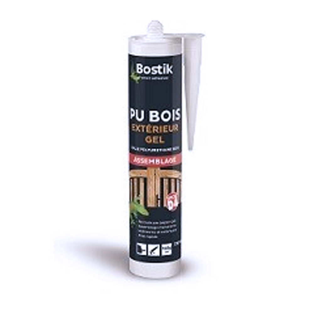 Colle bois PU extérieur gel – incolore – cartouche 310 ml - Lot de 12 - BOSTIK - 30617005