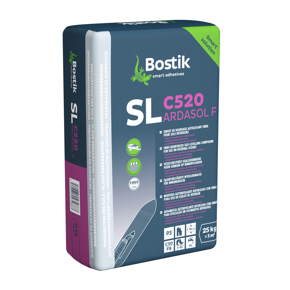 Enduit de lissage fibre spécial SL C520 Ardasol F - Rose - 25kg - BOSTIK - 30617959
