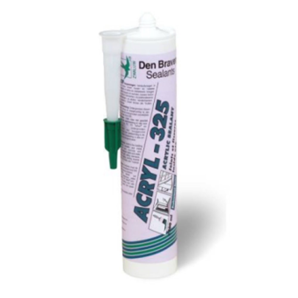 Mastic Acrylique joints et fissures Zwaluw Acryl 325 Blanc 300ml - Lot de 25 - DEN BRAVEN - 30618823