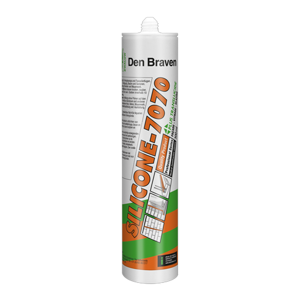 Mastic silicone neutre 7070 Plus Translucide - 300ml - Lot de 25 - DEN BRAVEN - 30618831