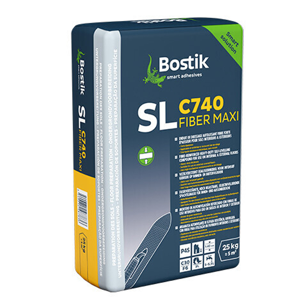 Enduit de sol P4S fibré forte épaisseur SL C740 Fiber Maxi- Gris 25kg - BOSTIK - 30619284