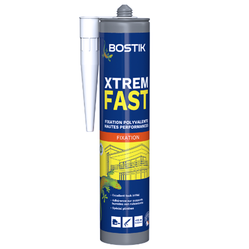 Mastic de fixation extérieur pièces humides XTREM'FAST - Blanc - 290 ml - Lot de 12 - BOSTIK - 30621127