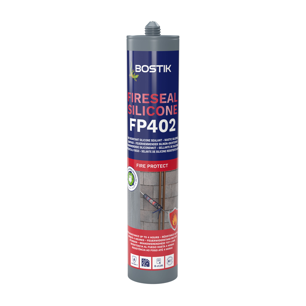 Mastic de silicone ignifuge FP402 fireseal silicone Gris 310 ml - Lot de 12 - BOSTIK - 30622929