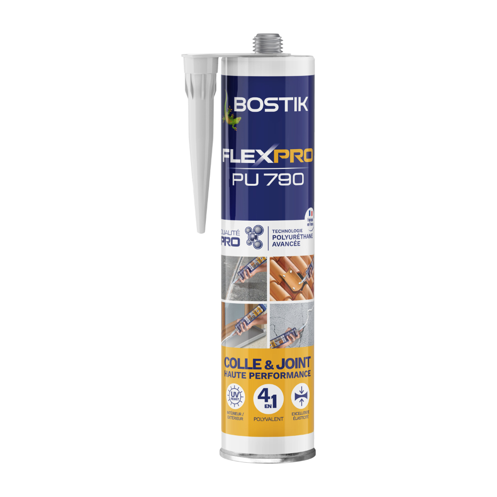 Mastic polyuréthane multi-usages polyvalent FlexPro PU790 - blanc - 300 ml - Lot de 12 - BOSTIK - 30627497
