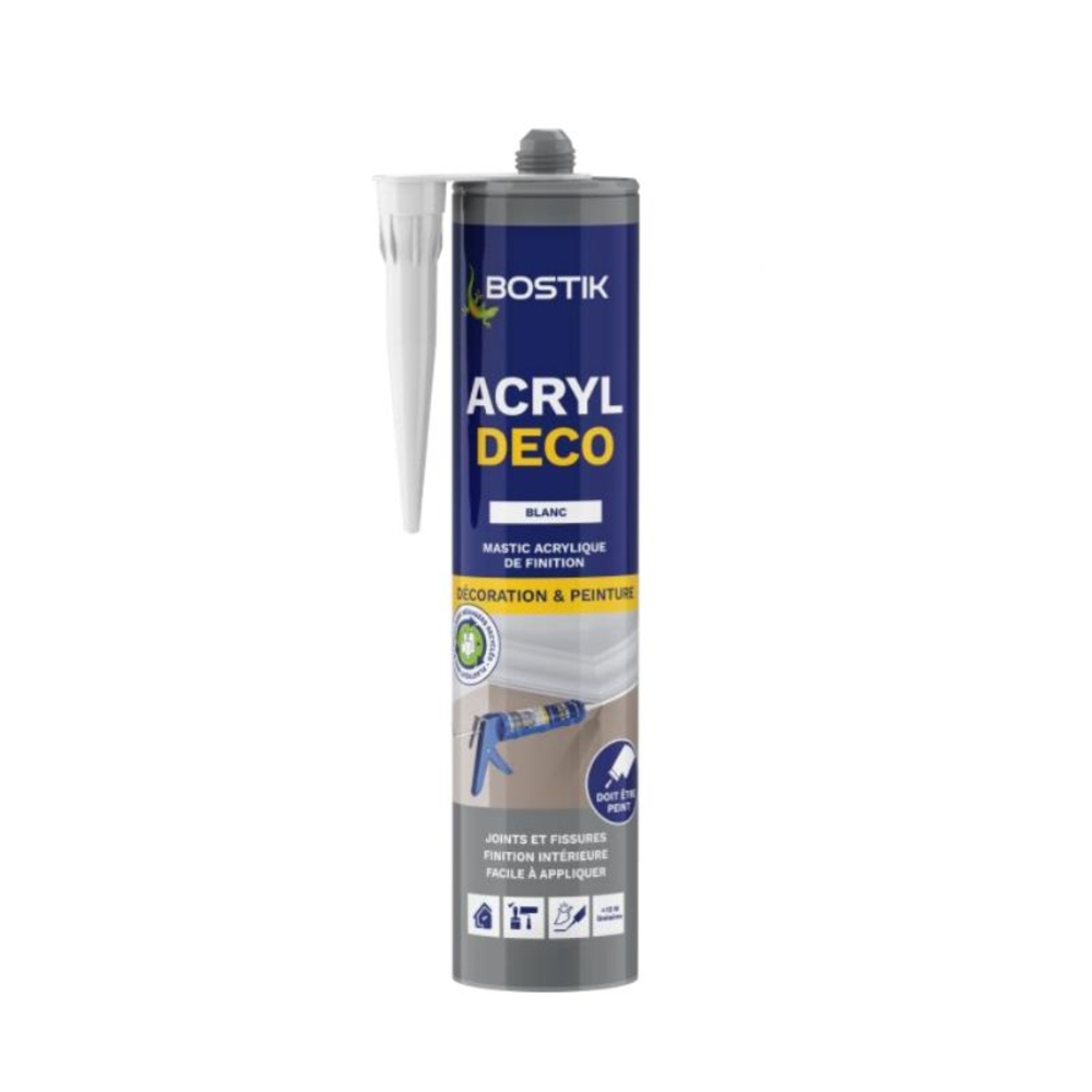 Mastic acrylique d'étanchéité Acryl déco blanc - 280ml - Lot de 25 - BOSTIK - 30630745