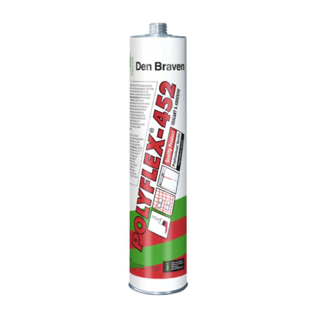 Mastic colle polyuréthane à haut module Polyflex 452 Blanc 300ml - Lot de 25 - DEN BRAVEN - 31000317