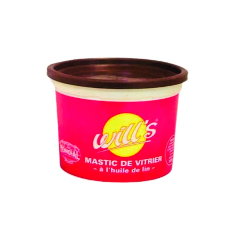 Mastic de vitrier à l'huile de lin Mondial Will's brun 0,5KG - Lot de 24 - DEN BRAVEN - 31000611
