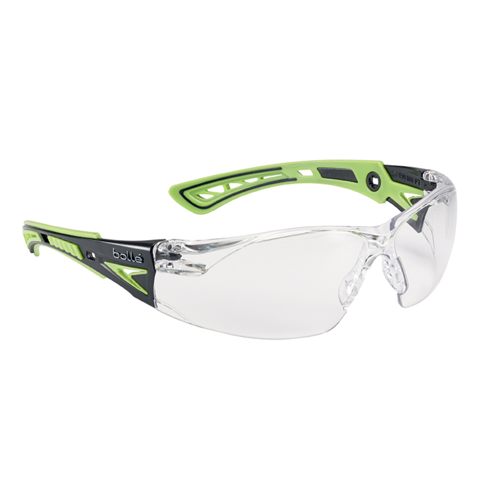 Lunette incolore monture noir/vert RUSH+ BOLLÉ SAFETY - RUSHPPSIG