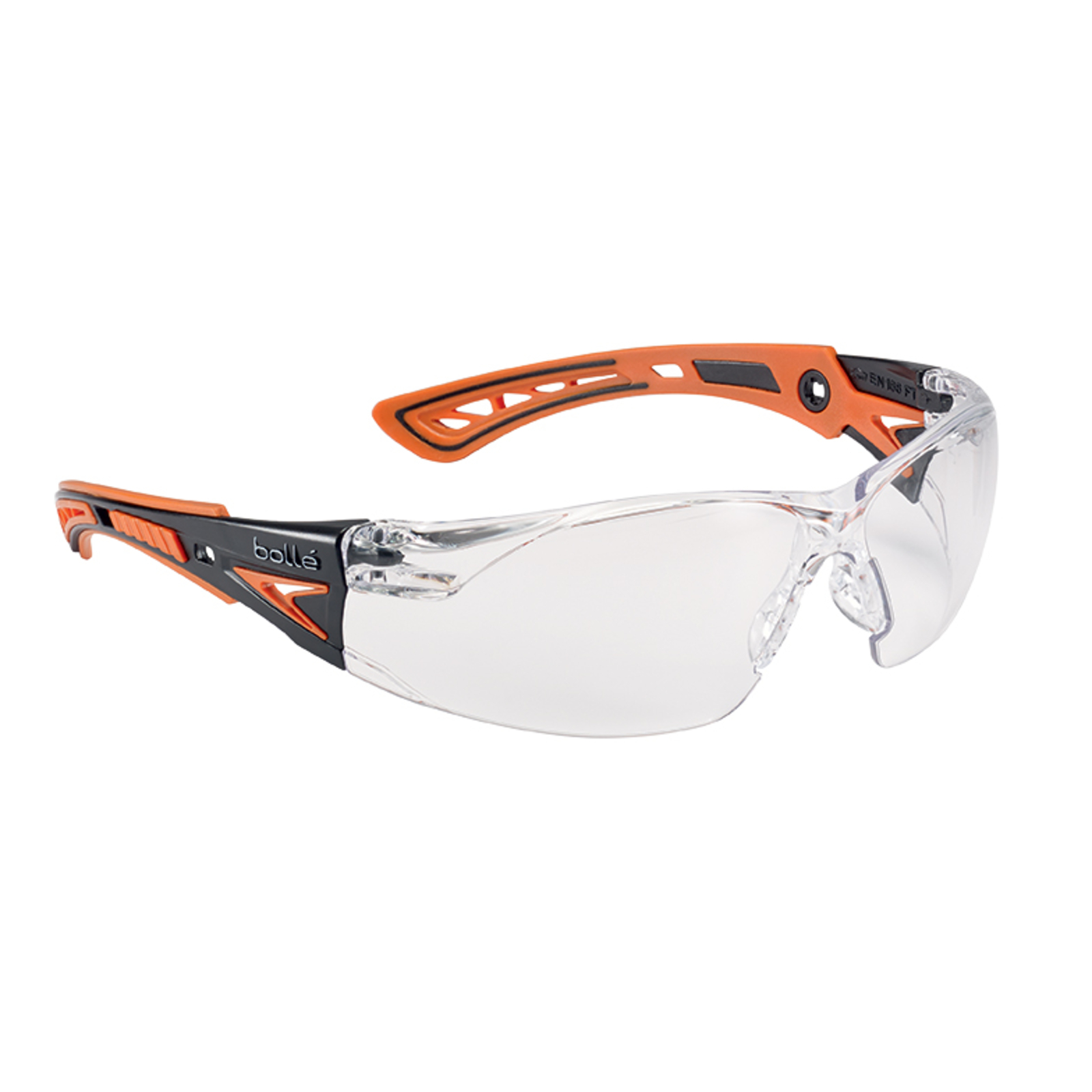 Lunette incolore monture noir/orange RUSH+ BOLLÉ SAFETY - RUSHPPSIO